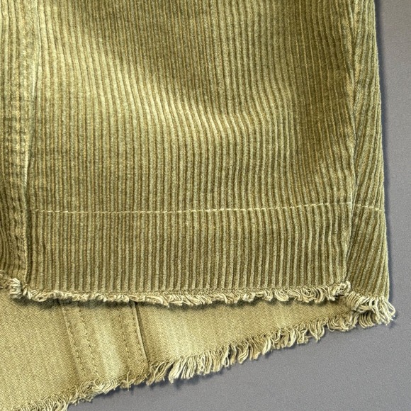 Zara Outerwear Corduroy Trucker Jacket | Size XS | Olive‎ Green Fringe Hem - Picture 7 of 9
